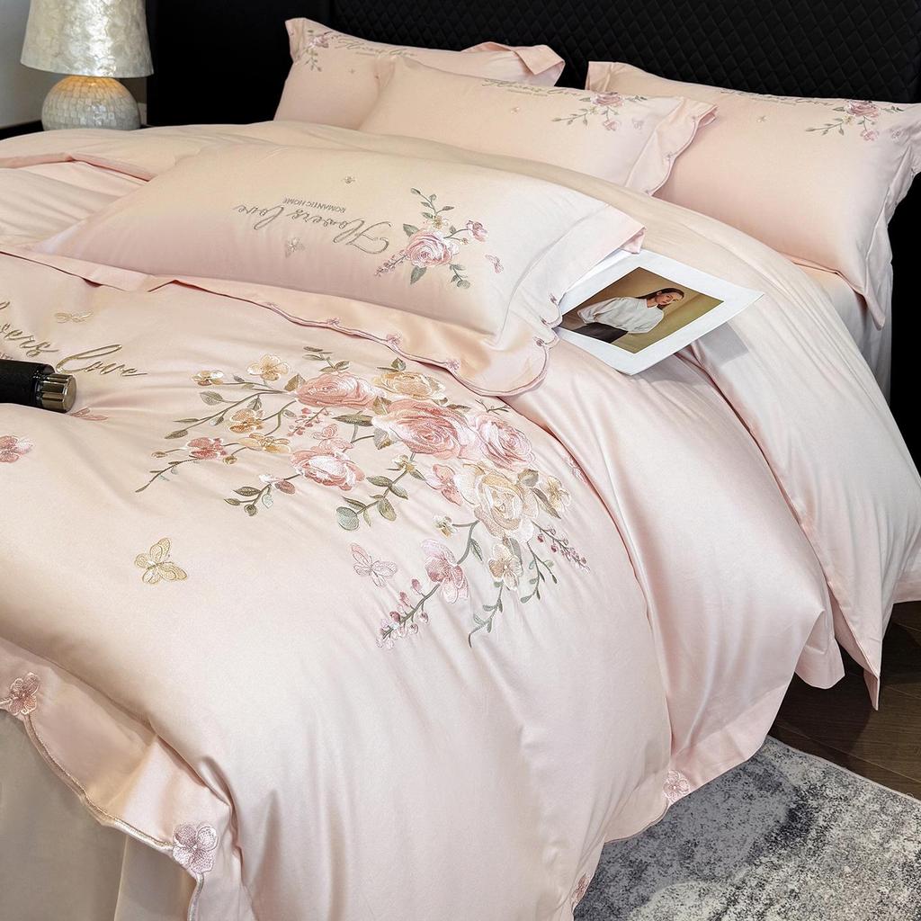 A-Class 60s Long-Staple Cotton Embroidered Four-Piece Set (2026 Model) - Qimeng