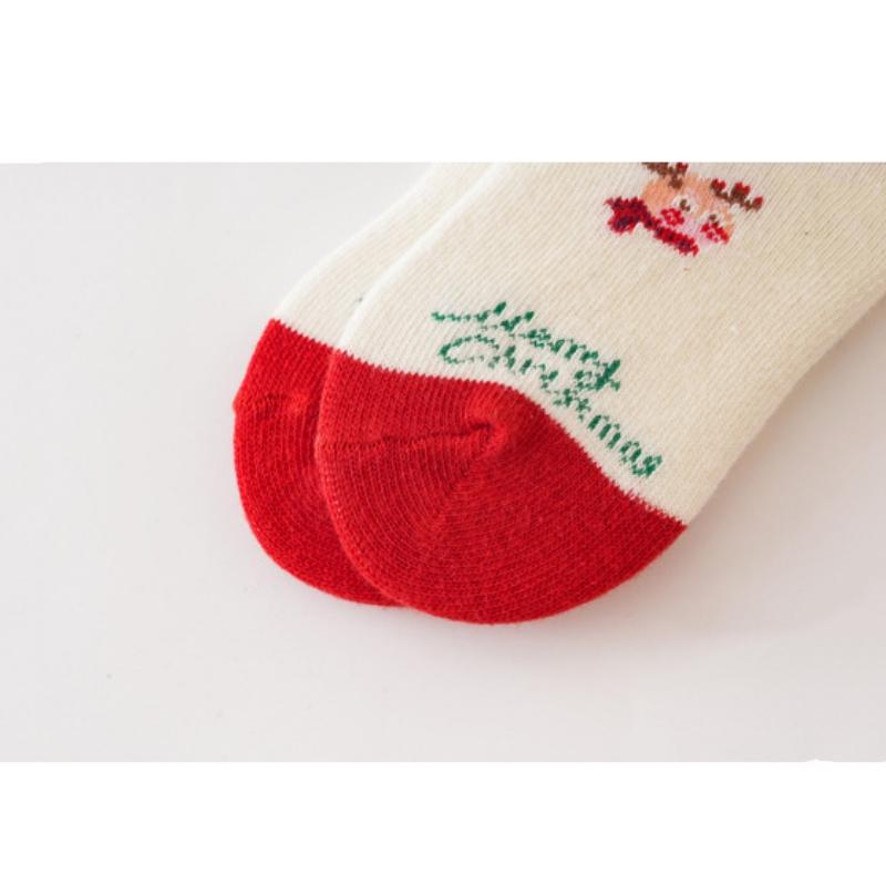 5Pairs/Set Children Christmas Socks Thicken Cotton Newborn Warm Sock Autumn Winter Baby Mid Tube Sock 0-6year Boys Girls Footwear