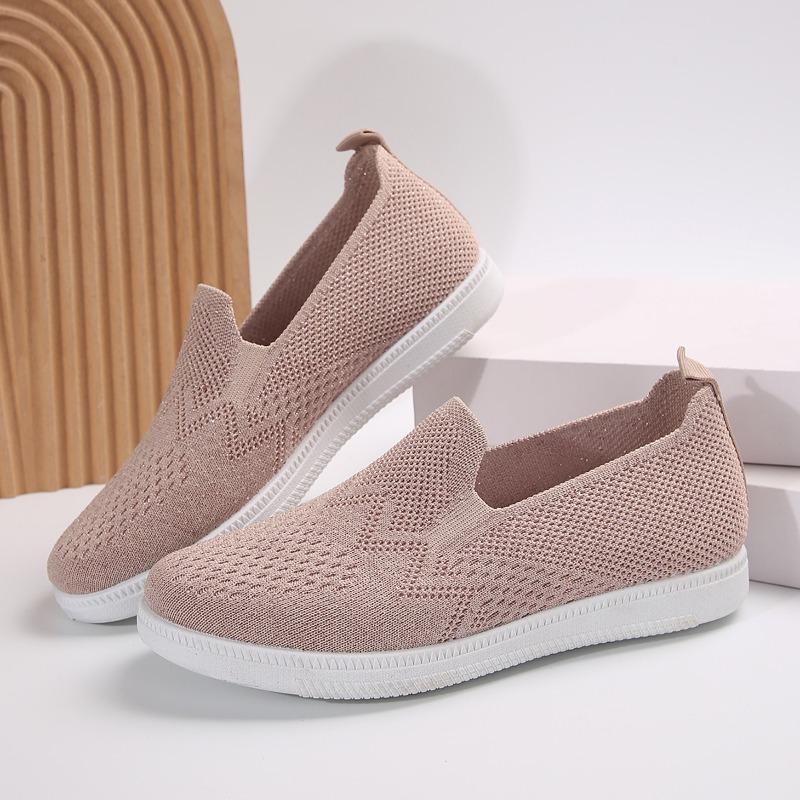 

Модная плоская обувь из ткани Весна Новая Круглый носок Сетчатая ткань Дышащая Облегает стопу Мягкая подошва Противоскользящая Износостойкая Одинарная обувь 41