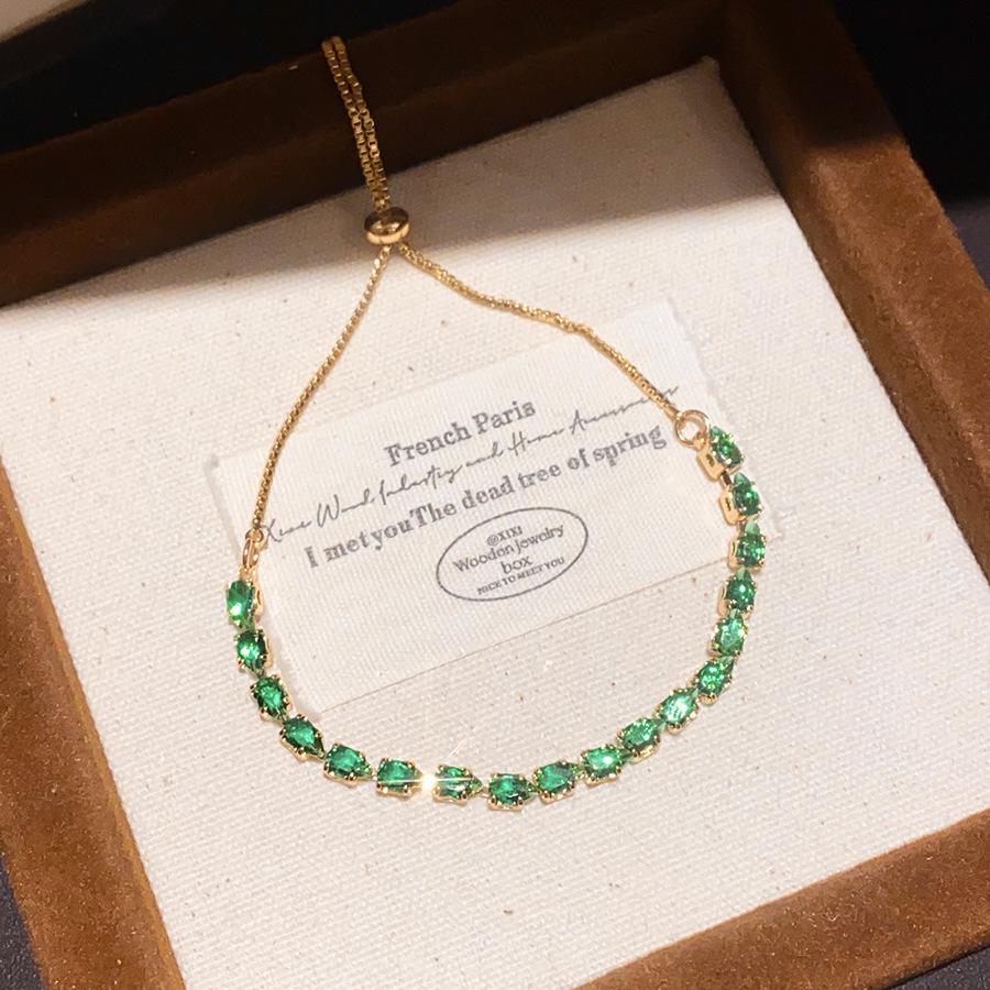 Cui Ji Liu Jin Elegant Colored Zircon Bracelet - Light Luxury, High-end, Versatile Design