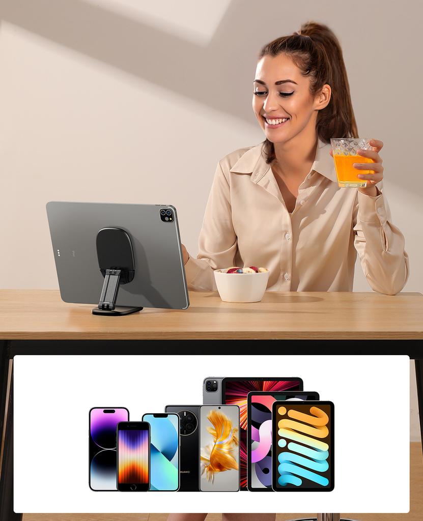 Joyroom JR-ZS371 Premium Adjustable Foldable Stand for Phones & Tablets - Black