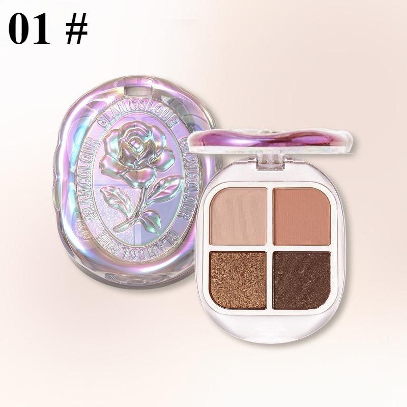 

4-цветная палитра теней для век, веганские тени для век, волшебный цвет, земные тона, матовый перламутровый оттенок, тонкая пудровая текстура