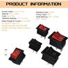 10pcs KCD1 2 pin Red Rocker Switch SPST 2 Position 250V 6A 125V 10A Boat Shaped Rocker Switch for auto Household appliances DIY