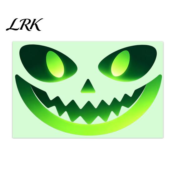 Glowing Window Wall Decorations Glow In The Dark Sticker, Self-adhesive Ghost Face Shape Decals, Waterproof Luminous Decals Halloween PVC Stickers,