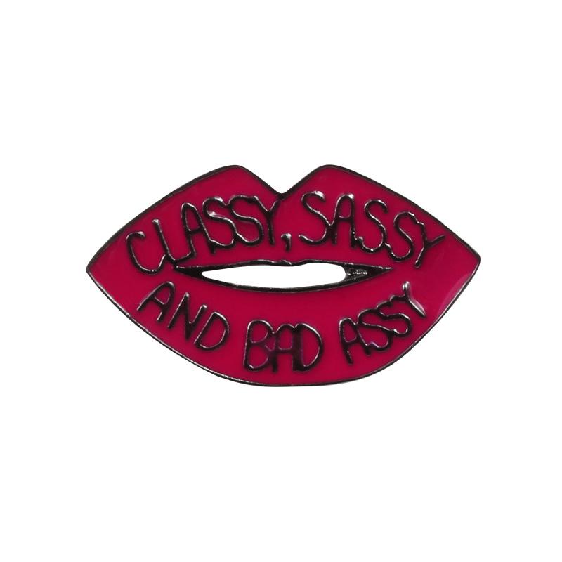 Red Lips Brooch Pendant: Stylish Cartoon Collar Decoration & Personalized Bag Accessory for Women