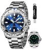 OLEVS Men's Quartz Watch - Multi-Function, Stainless Steel, Water-Resistant, Luminous, Date Display, Analog (Blue)