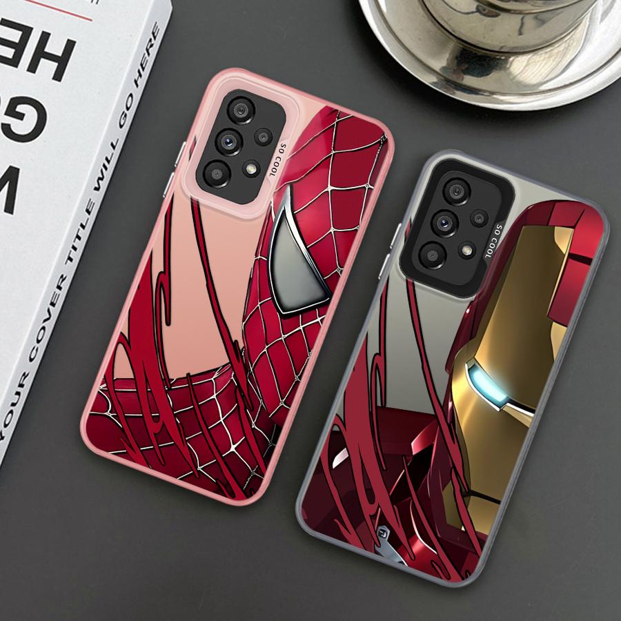 Marvel Iron Man Spiderman Phone Case for Samsung Galaxy A15 A25 A72 A51 A52 A71 4G A54 A73 A55 A53 A52s 5G Mobile Cases