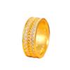 24K Au999 Pure Gold Plain Ring - Women'S Style With Diamond Accent Wheat Ear, Timeless Band Jewelry