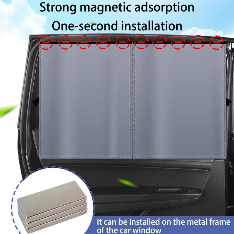 Strong Mesh Car Window Screen with Strong Magnets Breathable Car Side Window Shade Mesh Car Curtain for Automotives
