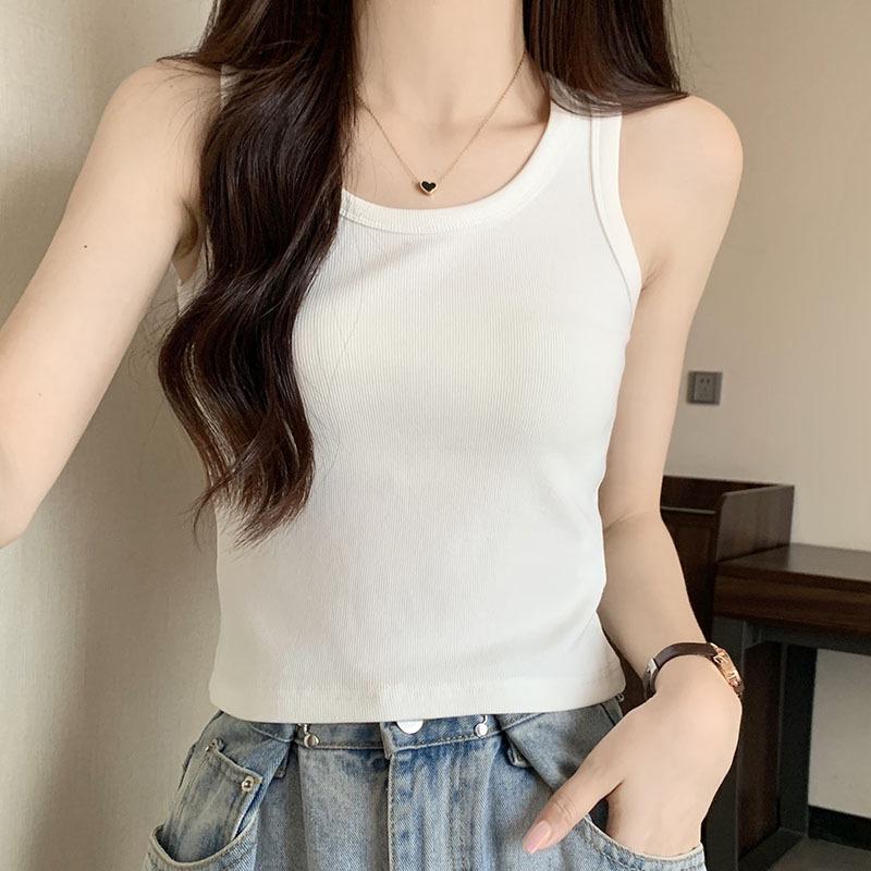 Women's Summer Ribbed Knit Cropped Tank Top - Sleeveless Solid Slim Fit