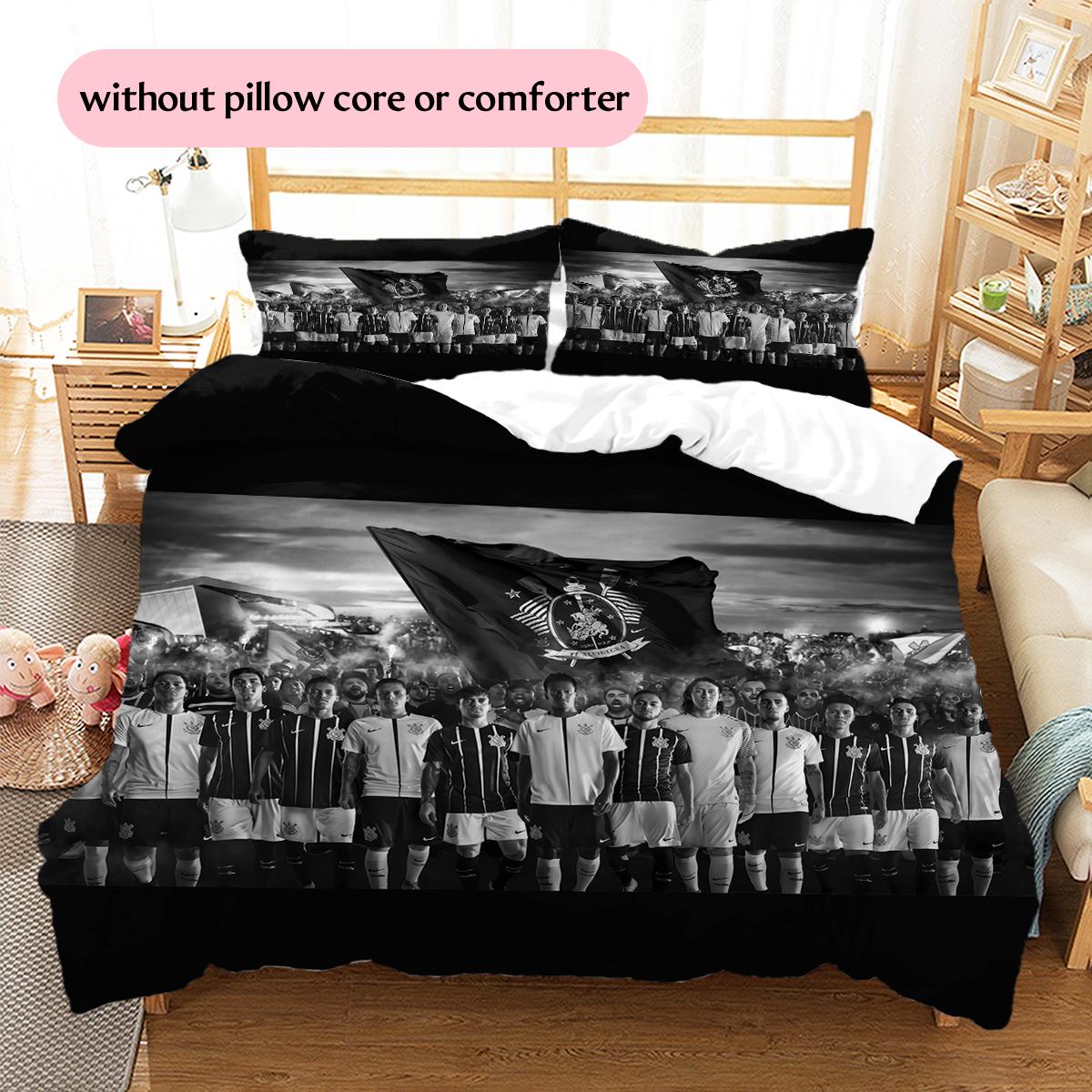 

Corinthians Football Club Pattern Bedding Home Decoration Birthday Gift (1 * duvet cover + 2 * pillowcase, without core) 135x200cm