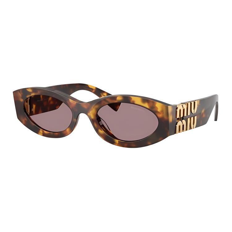 MIU MIU Logo Irregular Shape Sunglasses Men Sunglasses Tortoise 116415984