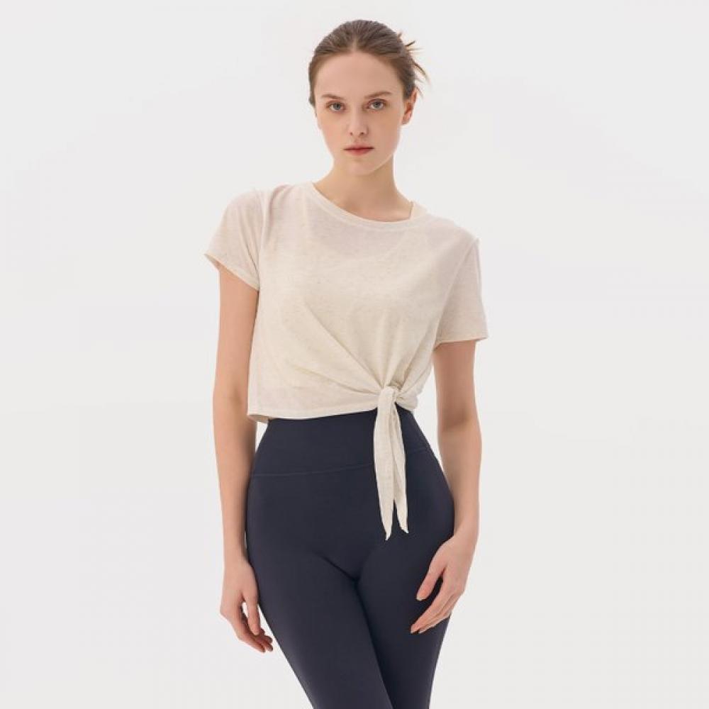 HuiT Linen Slub Side Tie ShorT Sleeve T