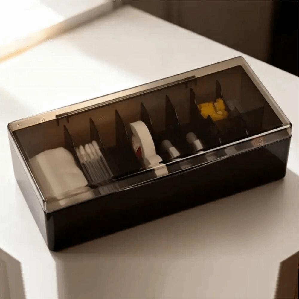 10 Grids Lash Extension Storage Box Dust-proof Divided Compartments Eyelash Tools Containers Space Saving Clear Cover