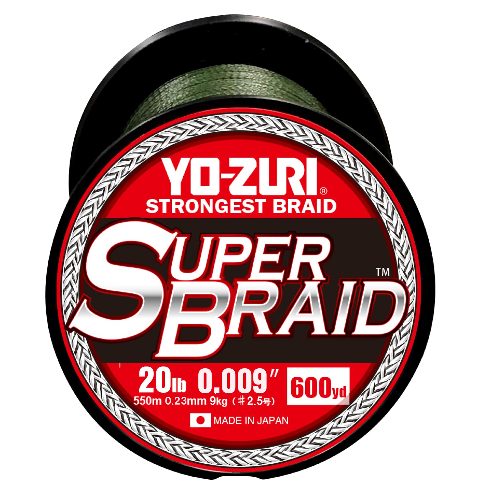 

PE Line Super Braid 600YDS 20Lbs Dark Green YO-ZURI Color