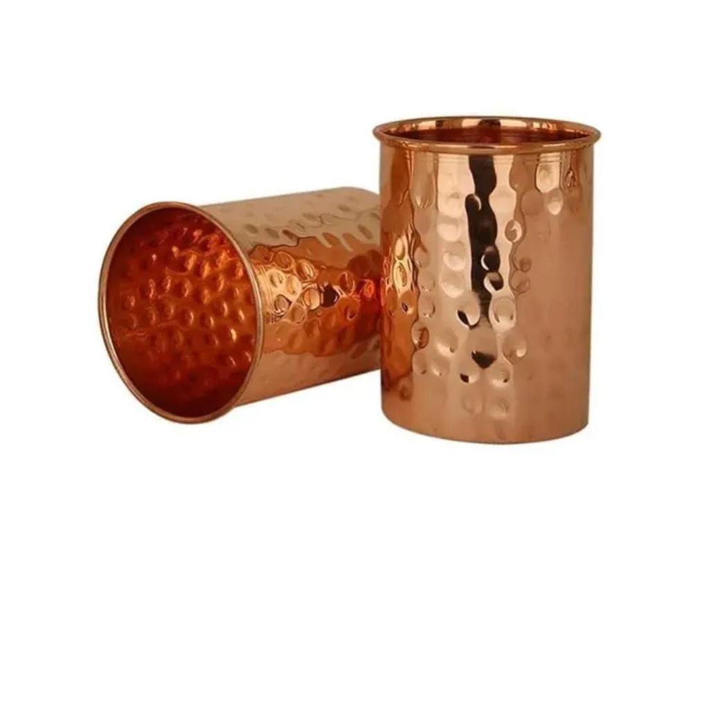 5 Litre Hammered Copper Water Dispenser (Matka/Pot) Container Pot with 1 Copper Glass and Stand,Pure Copper and Ayurvedic Health Benefits (5000 Ml)