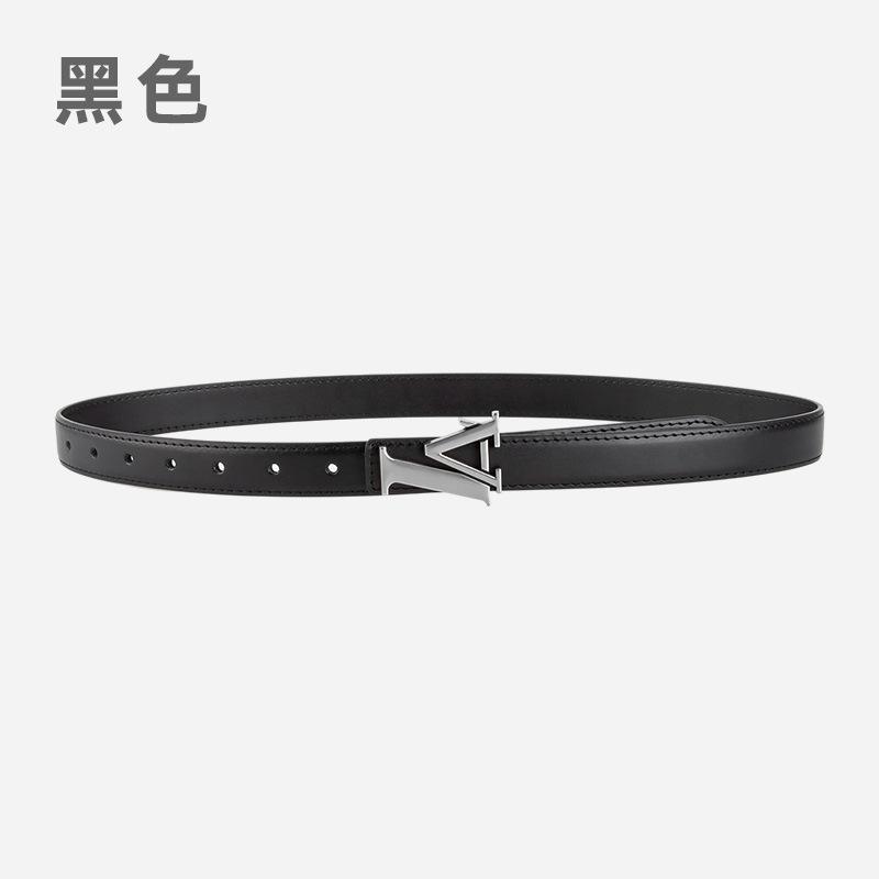 Alloy Alphabet Board Buckle Leather Belt Women'S Premium Pants Belt Women'S