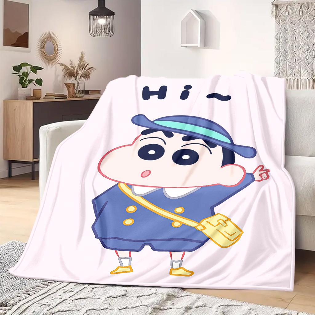 Shinchan Anime Print Blanket Warm Comfortable Flannel Blanket Suitable for Bedrooms, Sofas, Beds, Chairs, Picnics, Travel