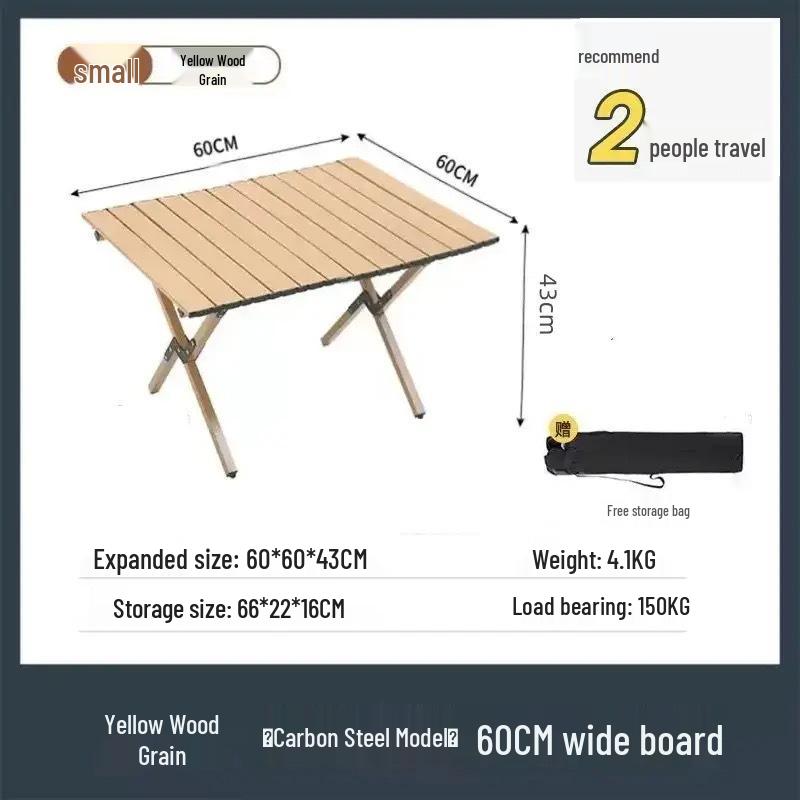 Portable Outdoor Carbon Steel Folding Table for Camping and Picnics