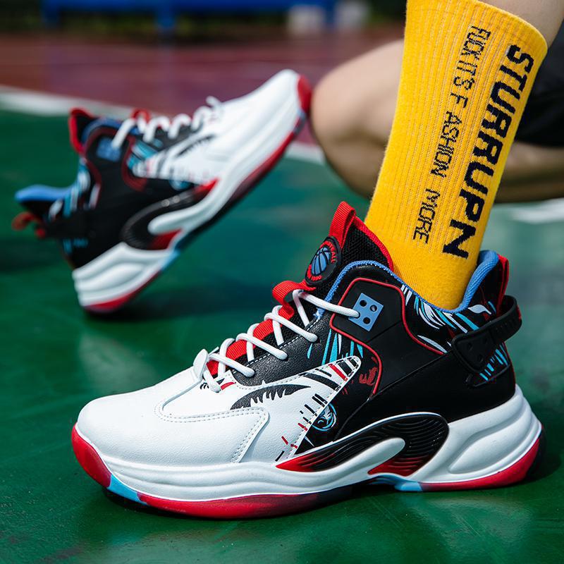 High-top Basketball Shoes Lightweight and Breathable Sports Shoes Student Platform Color Matching Men's Basketball Shoes