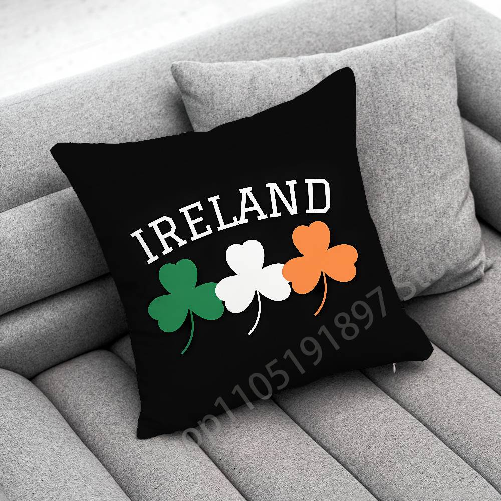 Ireland Flag Irish Harp Erin Go Bragh Throw Pillow Case For 50cm 40cm 55cm 45*45cm 30cm Square Bedroom Pillowcase Cover 30cmx30cm