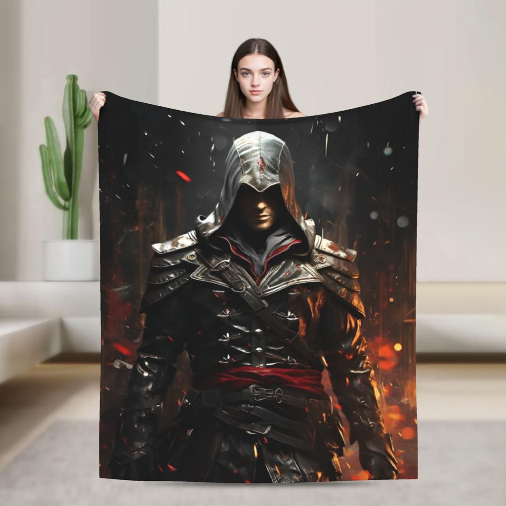 A-Assassin's Creed Deky Flanelové Vintage Teplá Přehozovádeka na přehoz Podzim/Zima