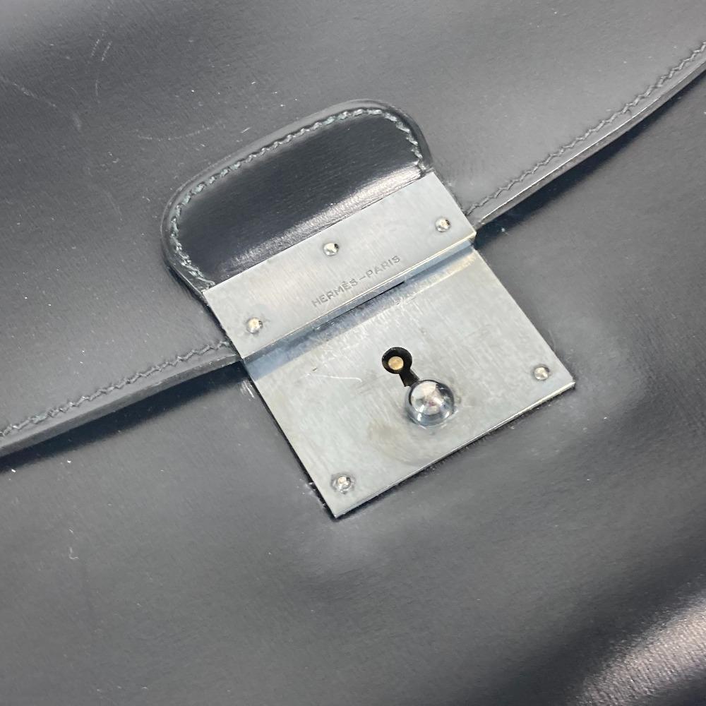 Hermes Bag Pouch Kirius With Strap Clutch Bag Boxcalf Black