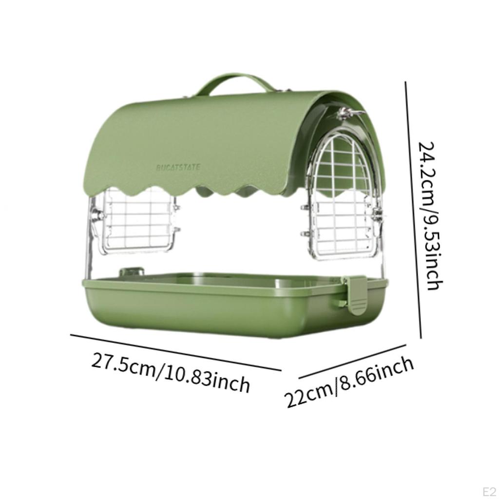 Portable Bird Transporter with Shoulder Straps And Handle , PU Leather Green