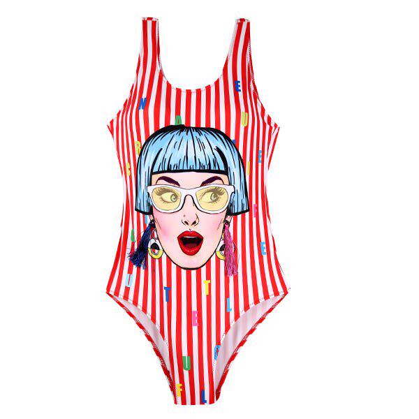 

Andzhelika Child Swimsuit Personality Girl cartoon design Swimwear Children One-Piece Suits Swim 36-150 червоний