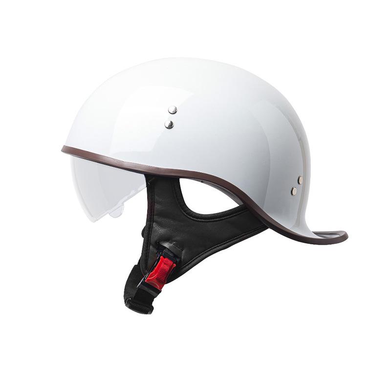Retro Summer Lightweight Half Helmet with Inner Lens for Men and Women