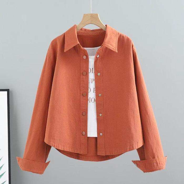 Dámská volná korejská pracovní bunda s dlouhým rukávem pro jaro a podzim 2025