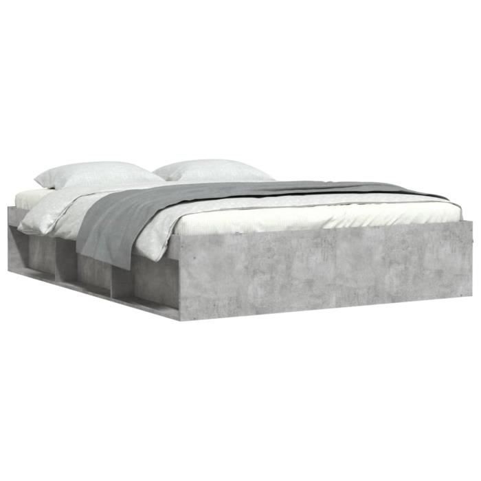 VidaXL Cadre de lit gris béton 160x200 cm 3203876