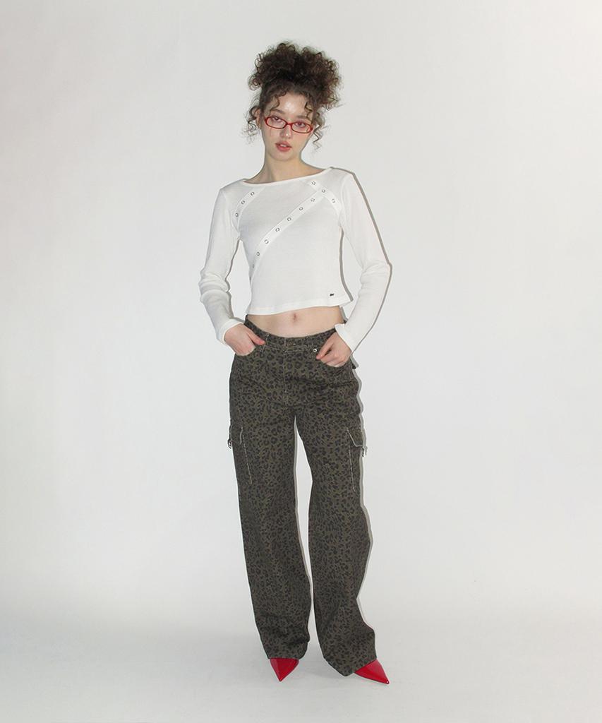 CRANK Eyelet Tape Waffle T-Shirt_White