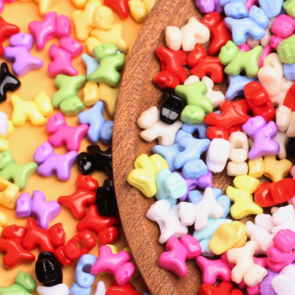 500g/Bag about 1000Pcs Bracelet Accessories Wth Holes Hand-Woven 12*10mm DIY Jewelry Accessories Cute Puppy Three-dimensional Beaded Necklace