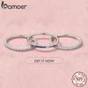 BAMOER 925 Sterling Silver Full Paved Simulated Diamond Stackable Rings, Women Gold Plated Engagement Eternity Bands Colored CZ