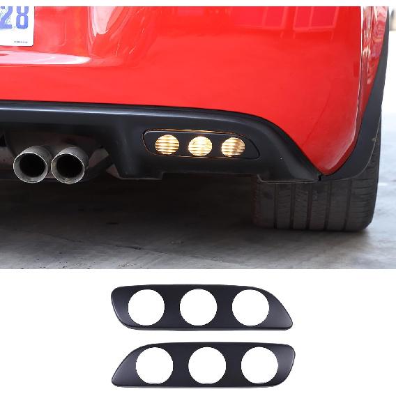 

Car Rear Fog Lights Guard Cover Compatible with Chevy Corvette C6 2005-2013, Rear Bumper Lights Trim Cover Accessories (Style C) Style A