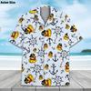 Duck 3d Print Shirts Men Fashion Hawaiian Shirt Short Sleeve Casual Beach Shirts Boys Single-Breasted Blouse Men's Clothing