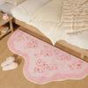 Irregular Flower Runner Rug Soft Plush Bedside Mat Non Slip Cute Floral Green Bedroom Living Room Home Decor Floor Carpet