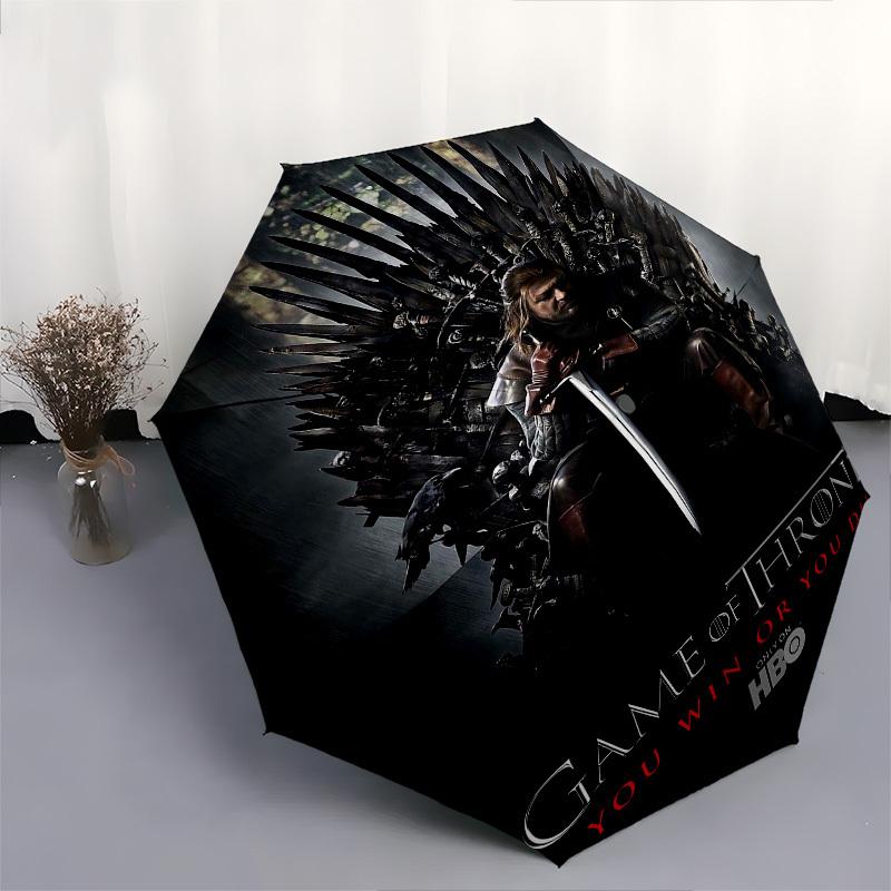 1pc Game of Thrones Automatic Folding Umbrella - Compact 8-Rib Design, Durable Plastic & Iron1179L