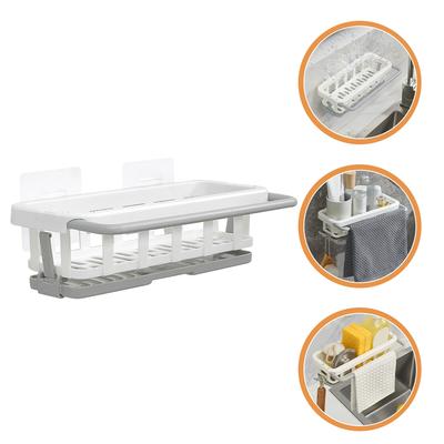 Shelf Kitchen Sponges Rag No Punching Holder Stand Abs Sink Organizer Rack Retractable