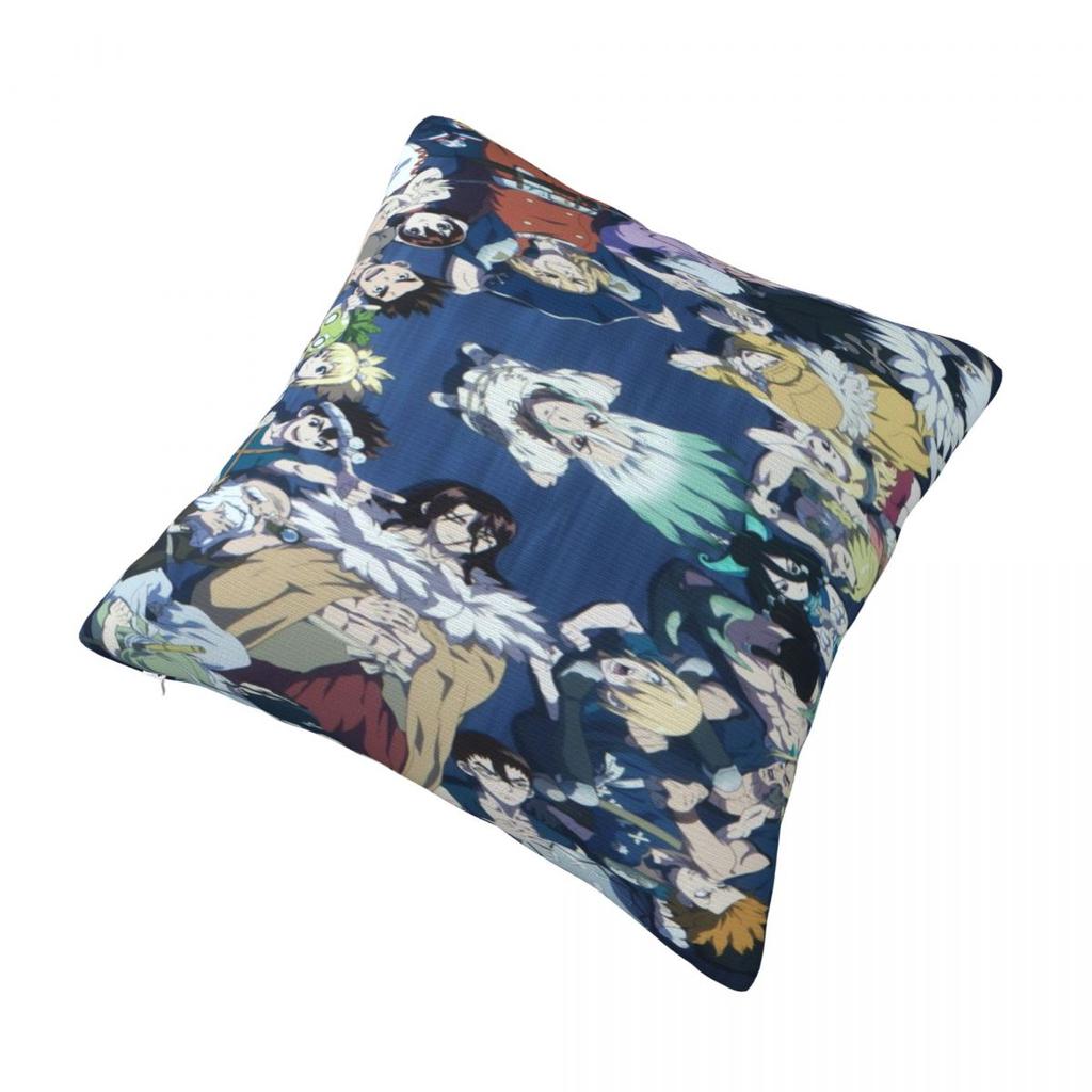 Bed Decor Dr Stones Anime Manga Pillowcases Stuff Pillow Covers Square Multiple Sizes