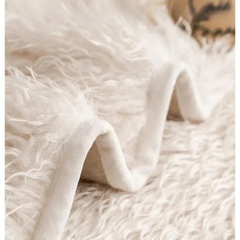 Solid Color Artificial Plush Sofa Cover Universal Soft Sofa Towel Non-slip L Shape Sofa Blanket Couch Cushion Mat Living Room
