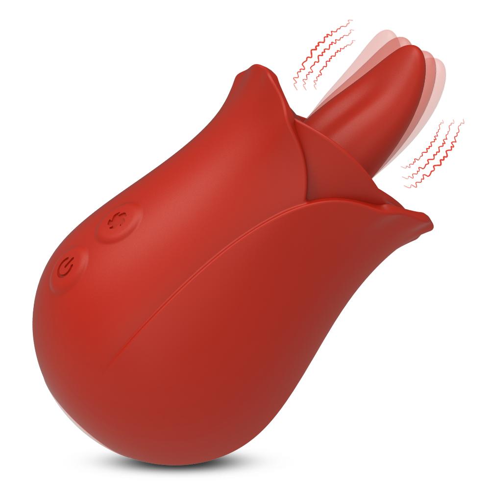 Rose-Vibrator 10 Tongue Licking Flower G-Spot Vibrator For Women Adult Game Clit Nipples Penis Anal Stimulator Licking Device 18