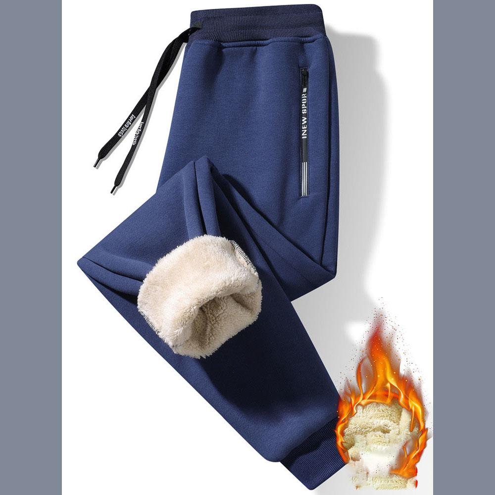 Autumn and Winter Fashion Sports Plus Fleece Thick Warm Pants Men's Casual Loose Comfortable Large Size Pants