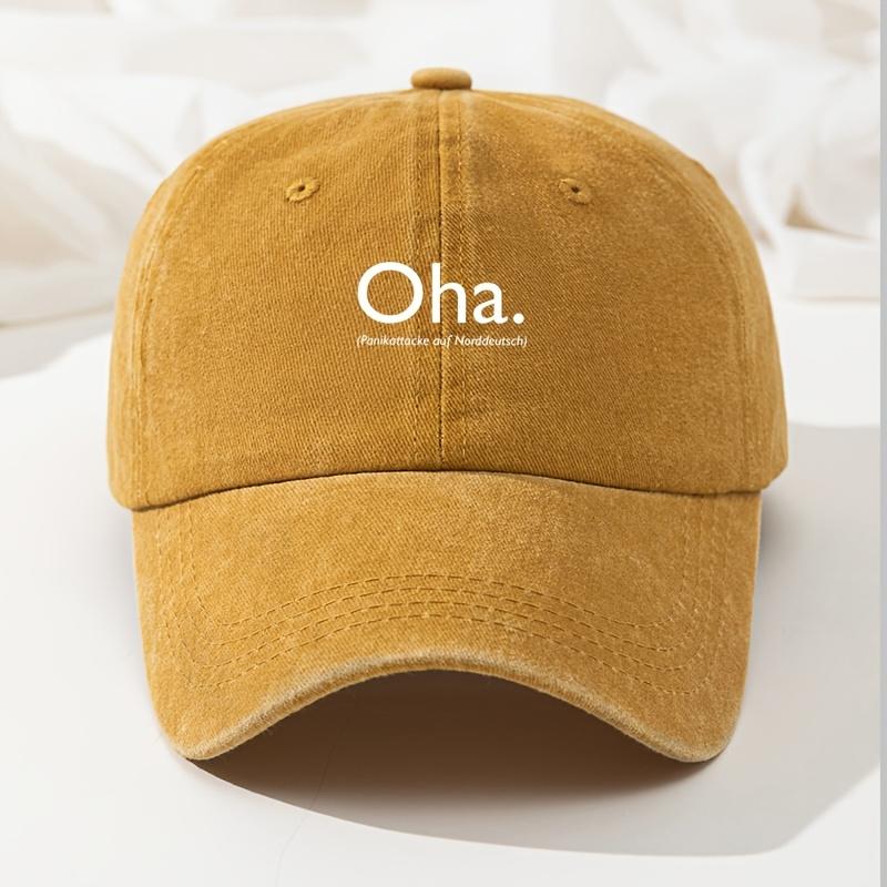 

Baseball Cap Retro Washed Cap Oha Printed Baseball Cap Casual Premium Dad Truck Cap Adjustable жовтий