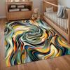 Colorful Swirl Living Room Area Rug Non-Slip Washable Rugs & Carpet with Bold Fluid Design for Contemporary Home Decor Floor Mat