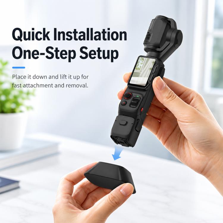 PULUZ Black Silicone Dock Adhesive Desktop Base Bracket for Insta360 Luna Ultra, Anti‑Slip Stable Desktop & In‑Car Camera Support Stand