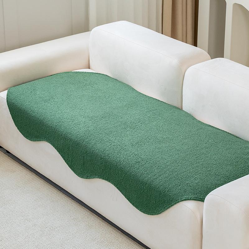 

Высококачественная атмосфера Тедди Плюшевая подушка для дивана специальной формы Four Seasons Универсальная нескользящая подушка для гостиной Современный и минимализм 90*90cm зелёный