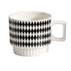 Ceramic Hepburn Retro Style Black and White Water Cup Household Stackable Cup Stackable Mug Set Souvenir