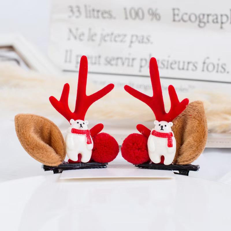 Children's Reindeer Antler Hair Clip - Cute Christmas Cartoon Hair Accessory